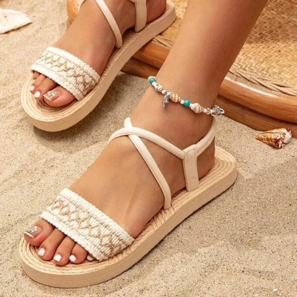 Strap Low Heel Sandals With Exposed Heels For Women Beach Sandals - Picture 4 of 6